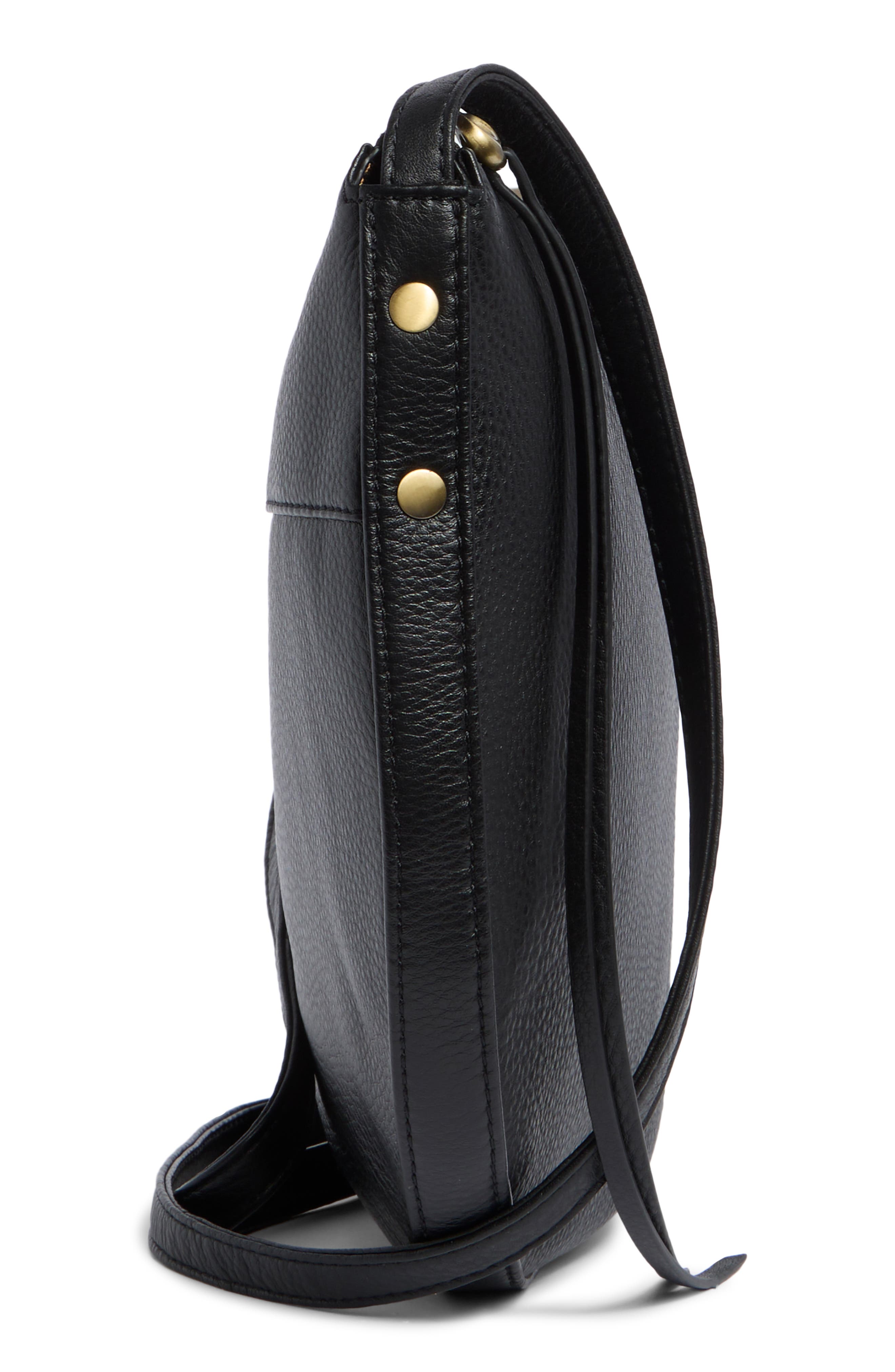 HOBO Cosmo Leather Shoulder Bag, Alternate, color, Black