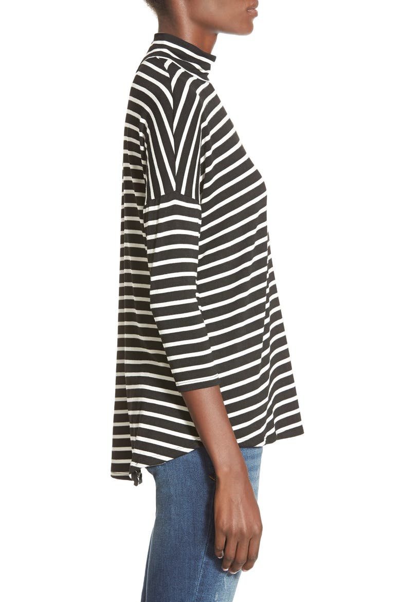 Oversize Mock Neck Tee, Alternate, color, BLACK