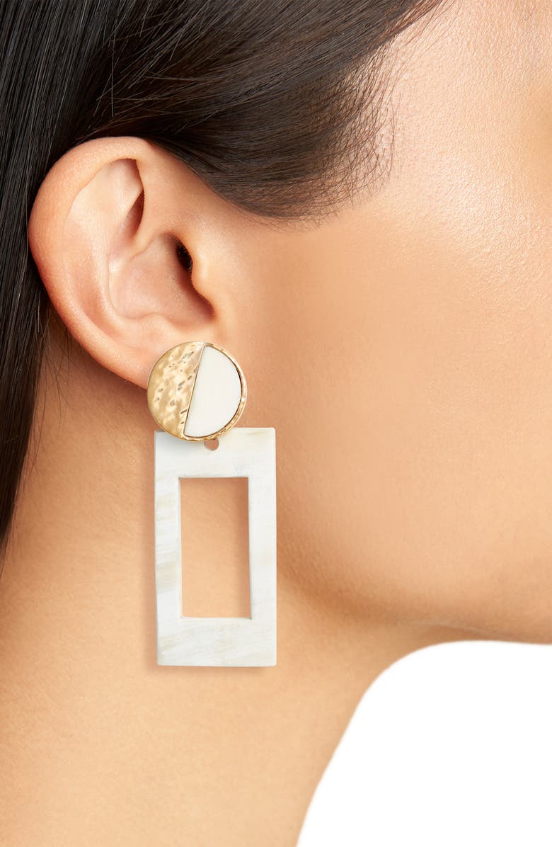 Akola Geometric Horn Drop Earrings, Alternate, color,