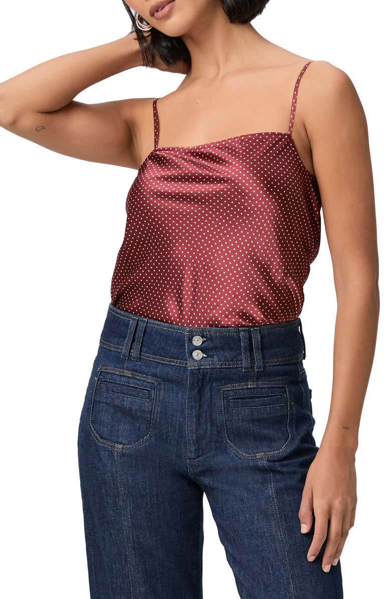 PAIGE Veronique Silk Cami, Main, color, Oxblood/ Travertine