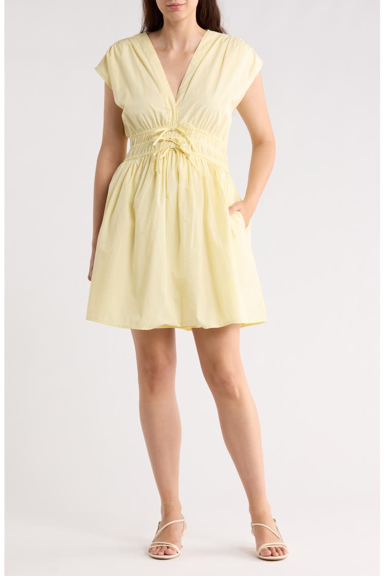 V-Neck Multi Tie Dress, Main, color, PASTEL YELLOW