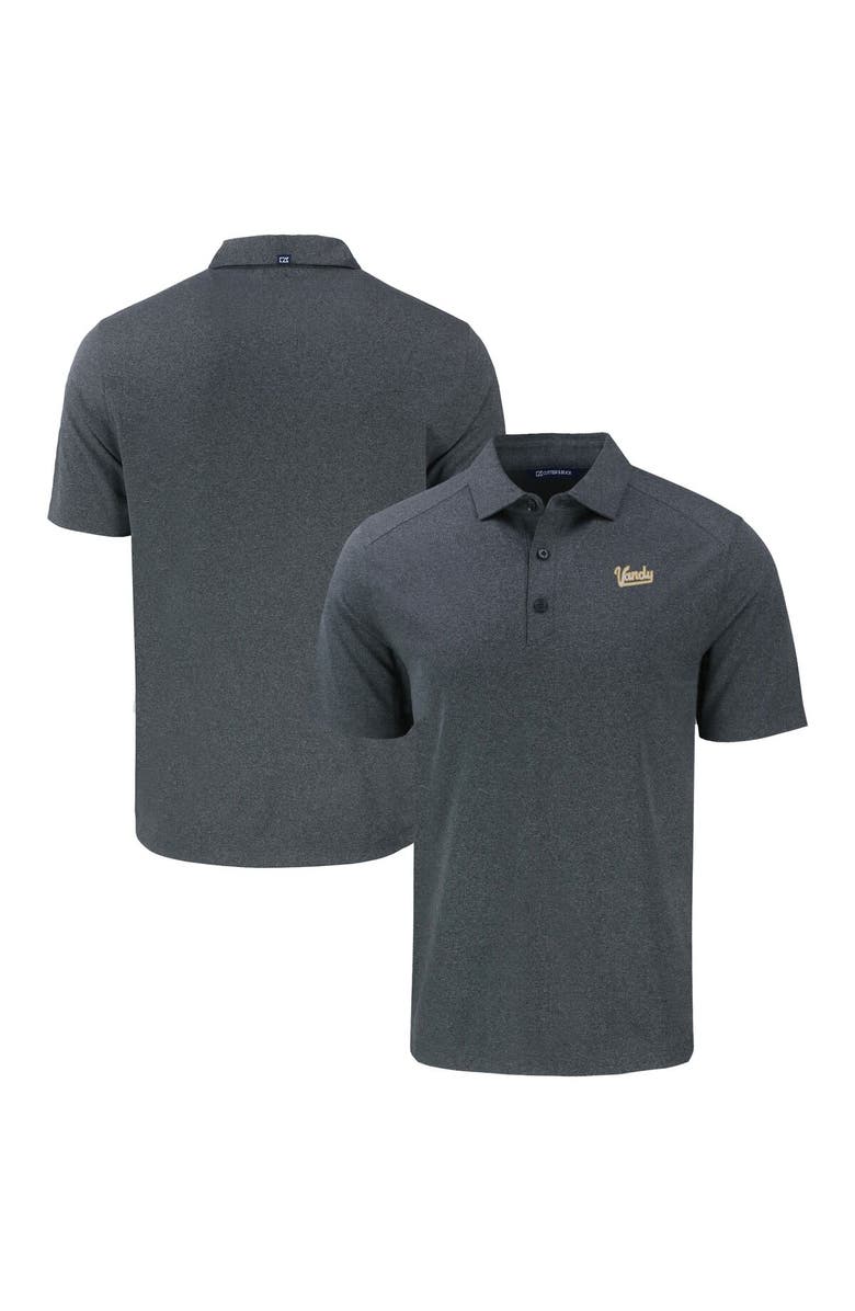 Cutter & Buck Men's Cutter & Buck  Heather Black Vanderbilt Commodores Vault Forge Eco Stretch Recycled Polo, Main, color, 