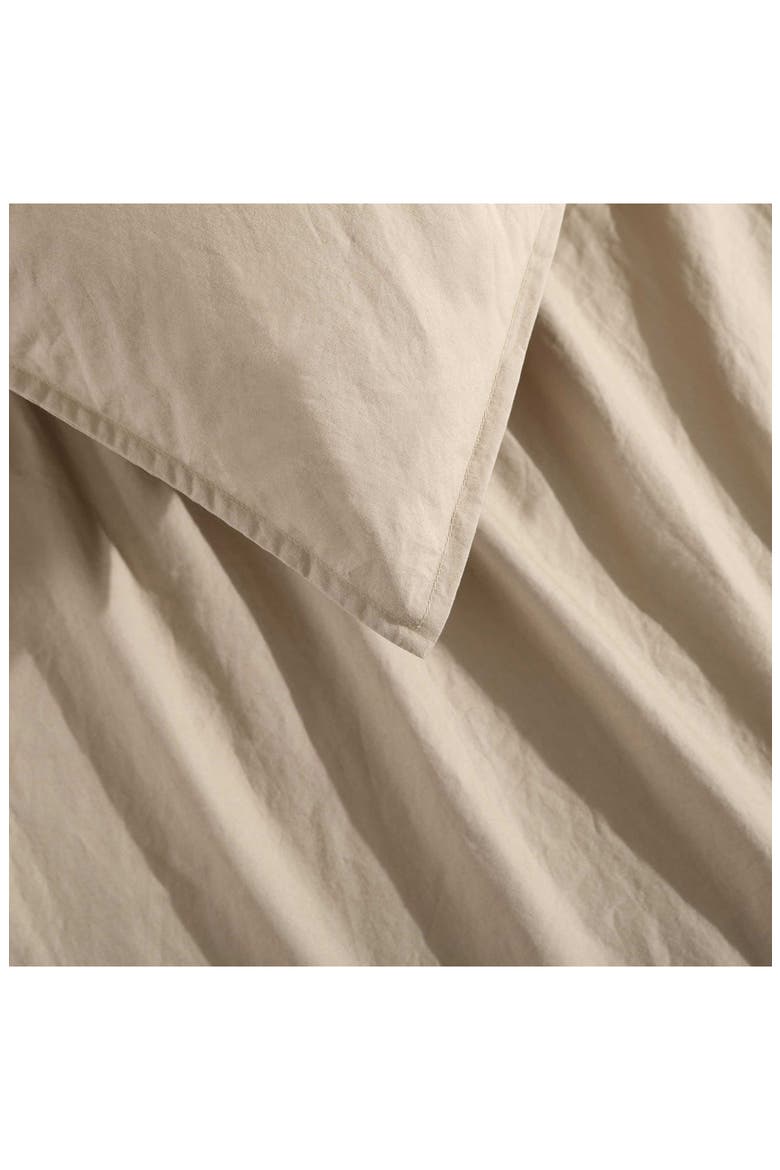 Washed Percale Comforter & Shams Set, Alternate, color, BROWN