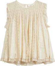 THE GREAT. The Keepsake Lace Accent Silk Blend Sleeveless Top