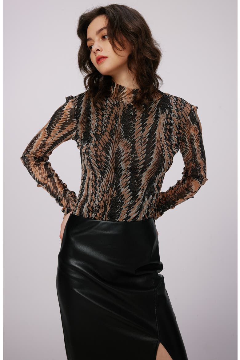Remy Double Layer Top, Alternate, color, FEATHER BOA MED