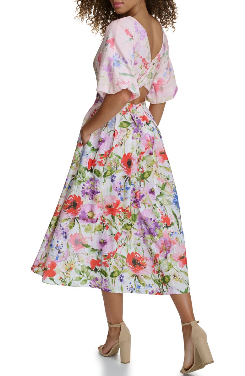 Siena Drapey Cutout Dress, Main, color, White Multi