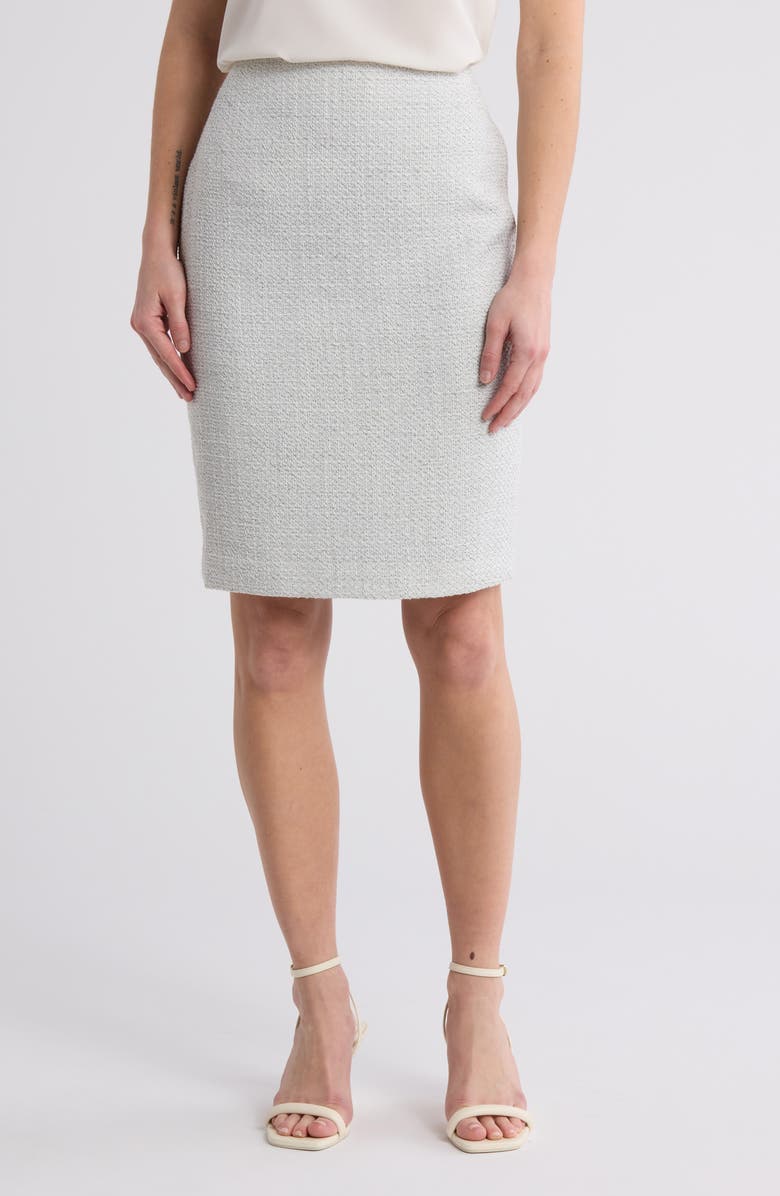 Calvin Klein Bouclé Pencil Skirt, Main, color, Heather Grey Multi