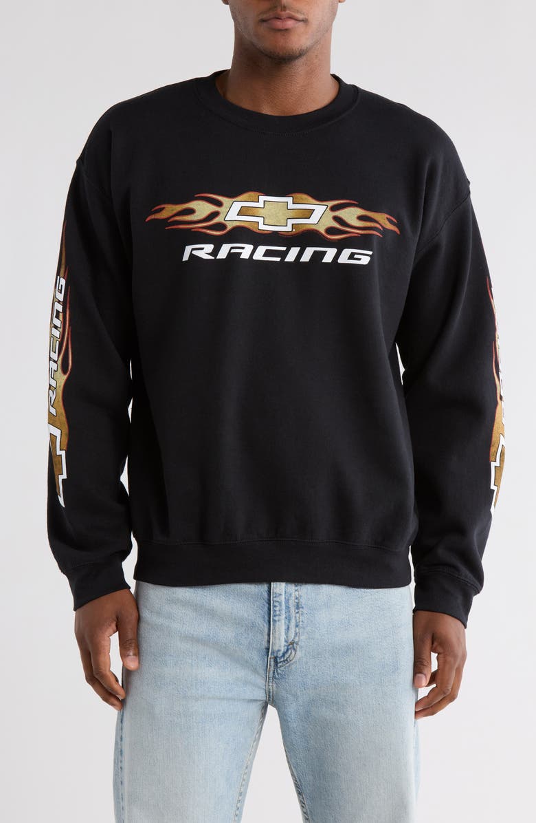 Junk Food Chevy Racing Pullover, Main, color, Black