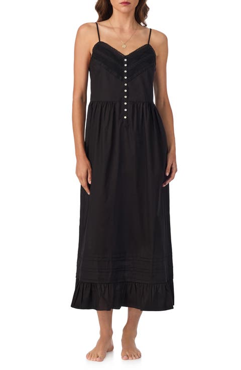 Lace Trim Cotton Nightgown