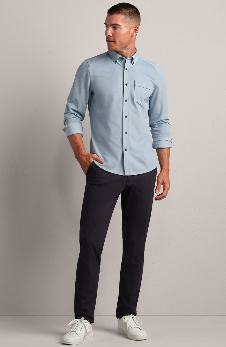 Rhone Effortless Oxford Performance Button-Down Shirt, Alternate, color, Mountain Blue Heather