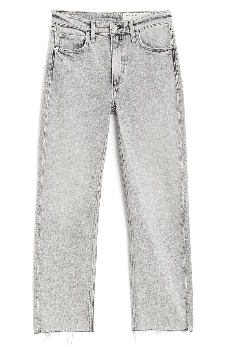 rag & bone Harlow High Waist Raw Hem Ankle Straight Leg Jeans, Alternate, color,