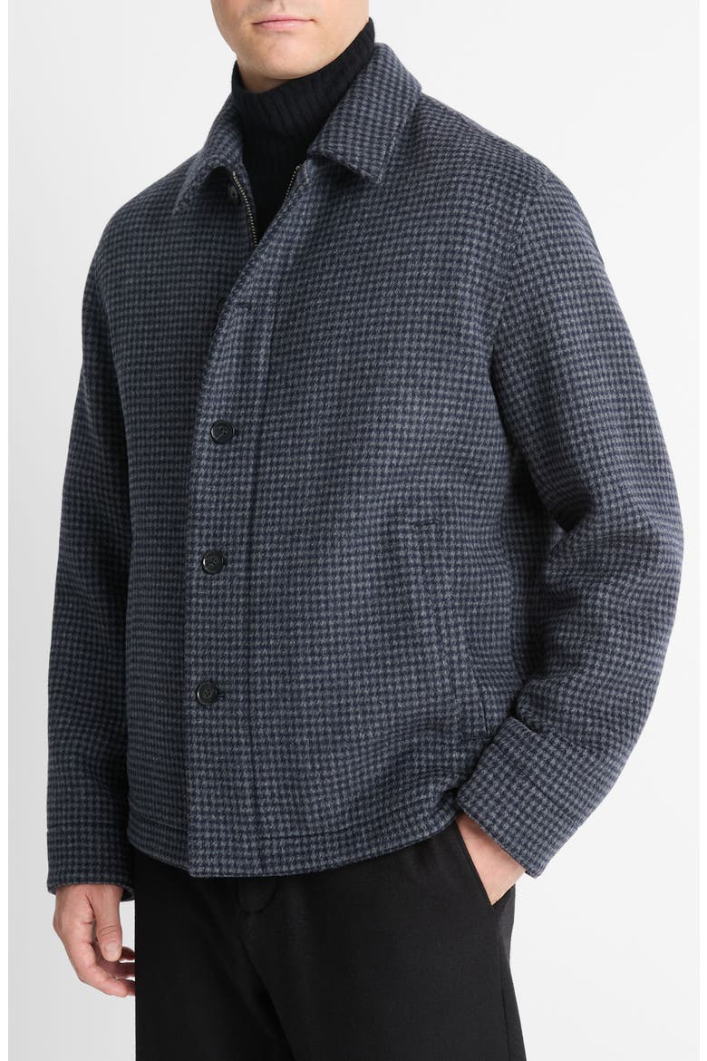 Houndstooth Wool Blend Deck Jacket, Main, color, COASTAL/ GREY