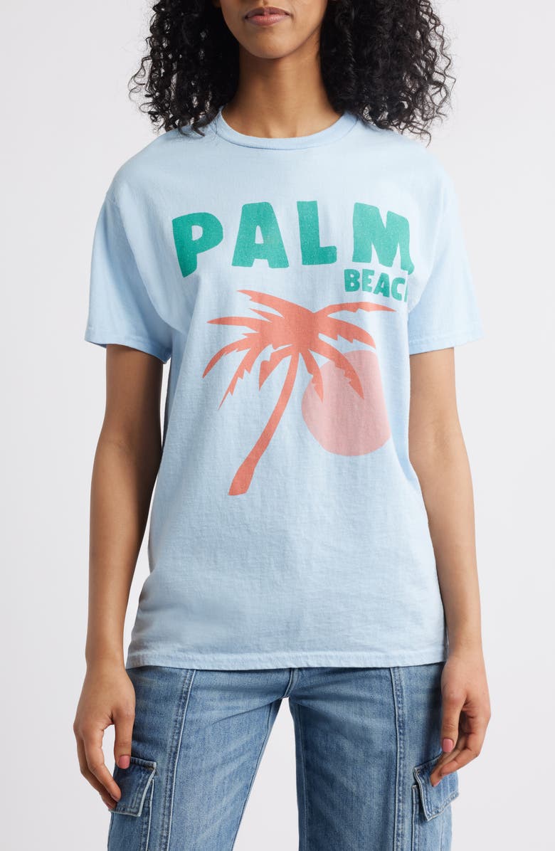 Junk Food Palm Beach Cotton Graphic T-Shirt, Main, color, Light Blue