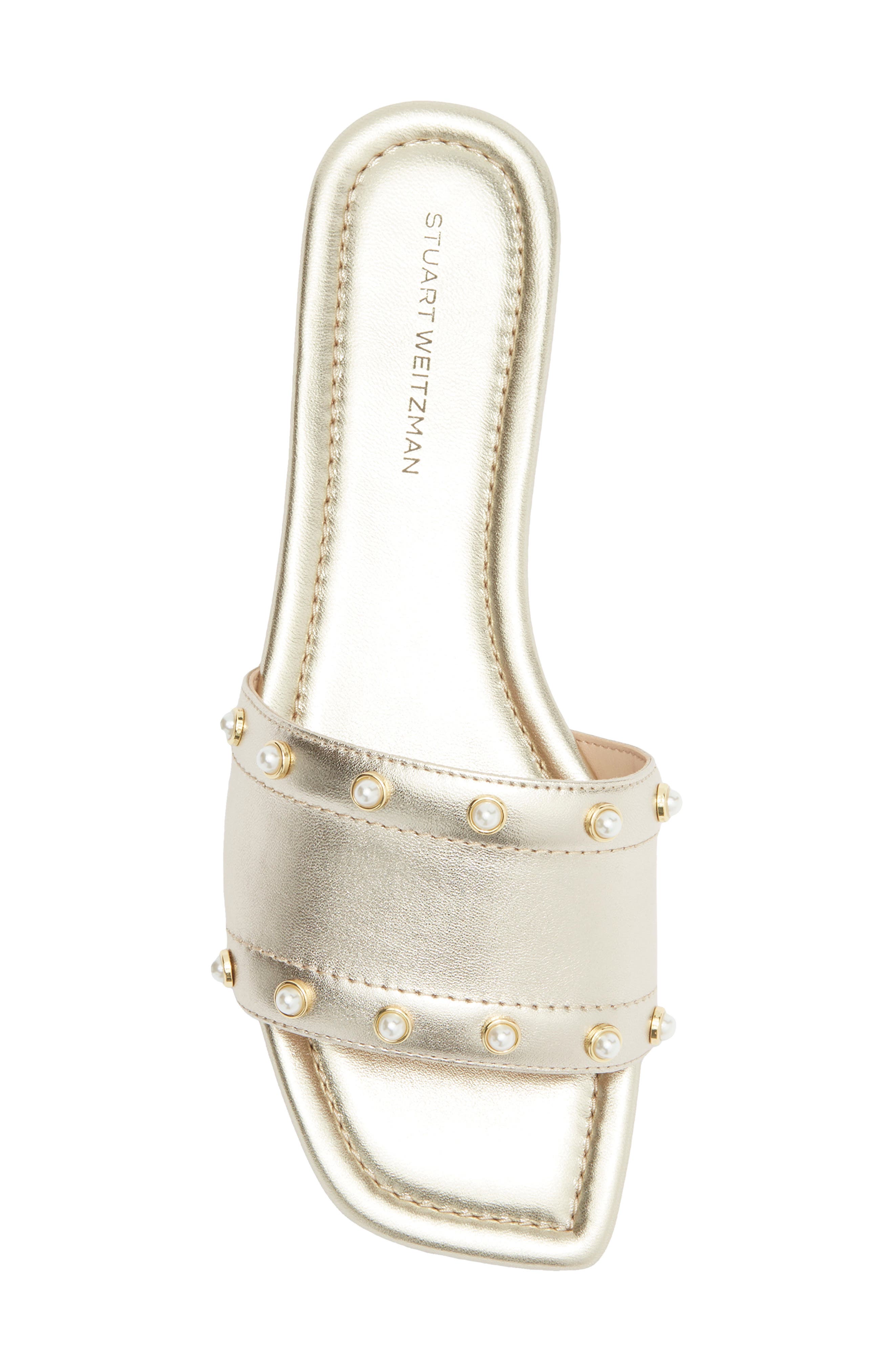 Pearl Slide Sandal, Alternate, color, PLATINO
