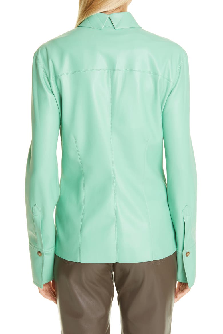 Priya Faux Leather Button-Up Top, Alternate, color, ZEPHYR