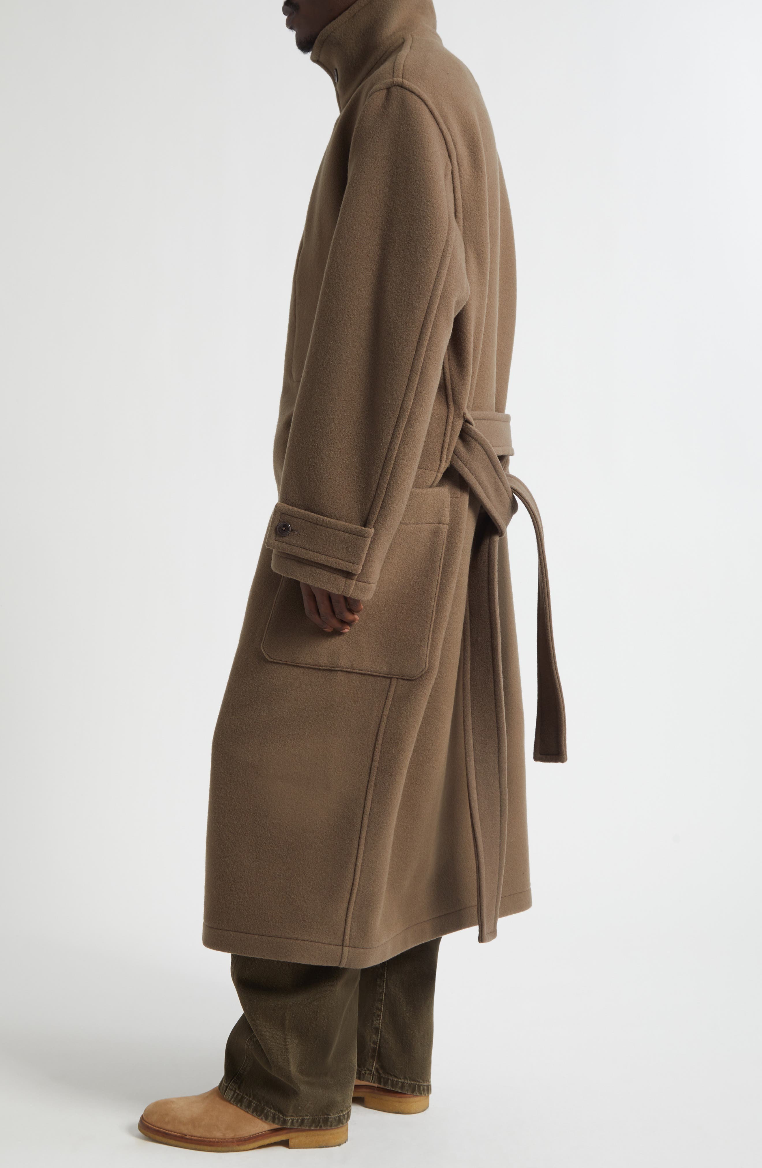 Lemaire Double Face Wool Wrap Coat (Men) | Nordstrom