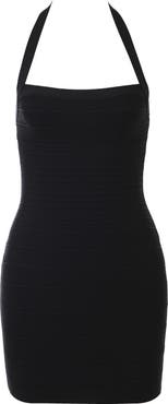 HOUSE OF CB The Silhouette Halter Neck Bandage Minidress