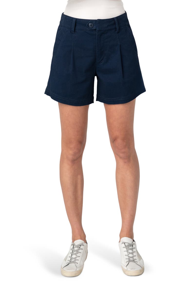 Pleated Trouser Shorts, Main, color, DEEP MIDNIGHT
