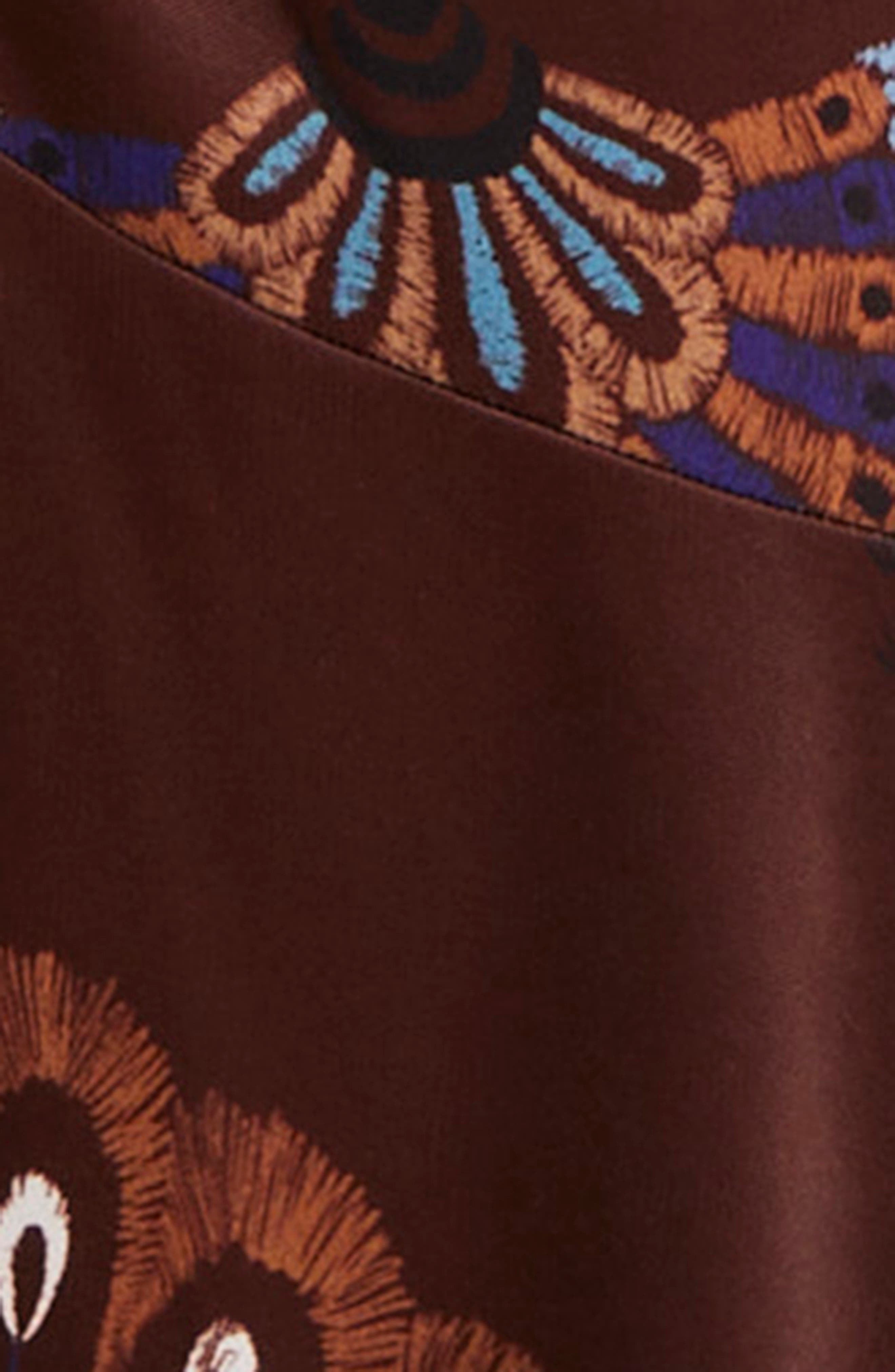 brown delicate garden long sleeve maxi dress FARM Rio Delicate Garden Brown Long Sleeve Maxi Dress