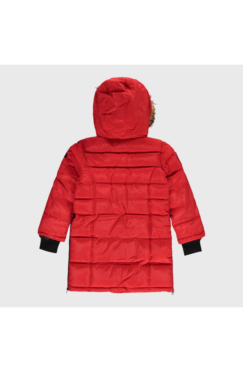 CANADA WEATHER GEAR Girls' Long Faux Fur Parka, Alternate, color, Red