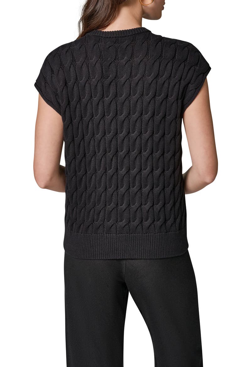 Extended Shoulder Cable Cardigan, Alternate, color, BLACK