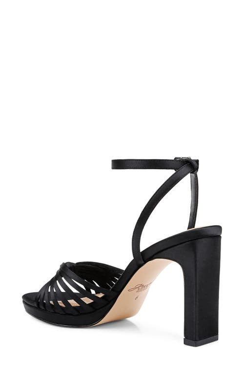 Jewel Badgley Mischka Skylar Ankle Strap Sandal In Black Satin