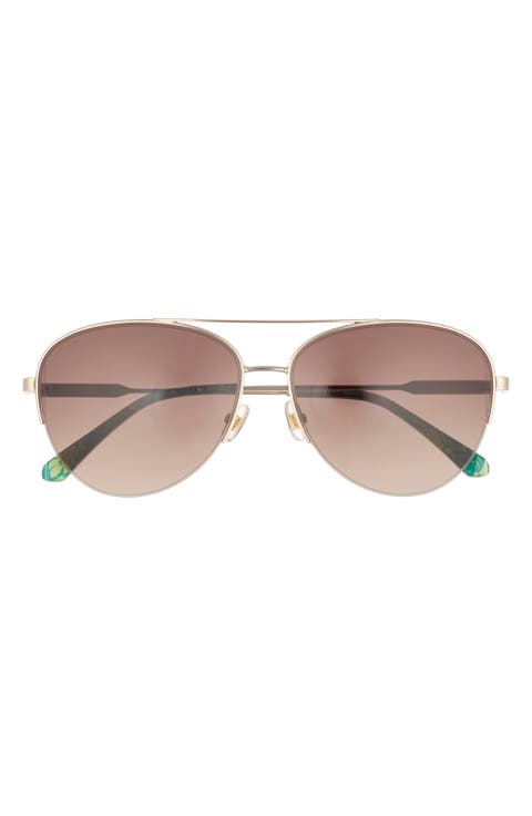 Janece 58mm Aviator Sunglasses