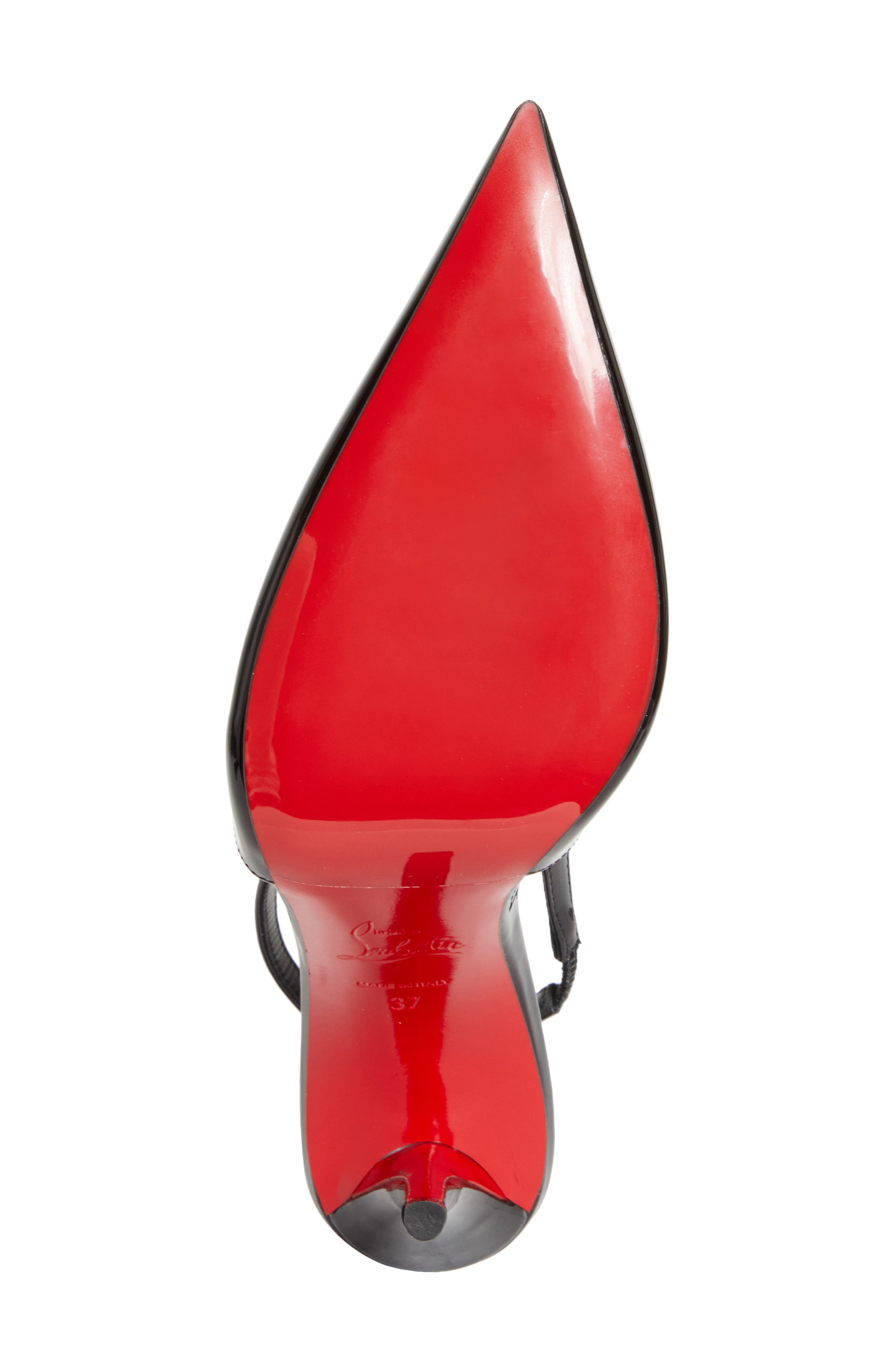 Christian Louboutin Miss Z Pointed Toe Slingback Pump, Alternate, color, Black/ Black