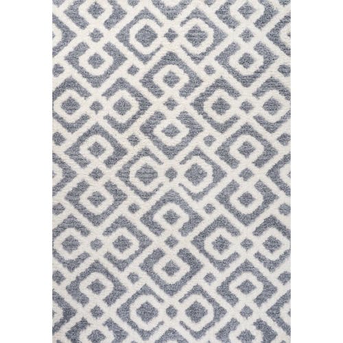 Jonathan Y Astrid Retro Trellis High-low Area Rug In Cream/gray