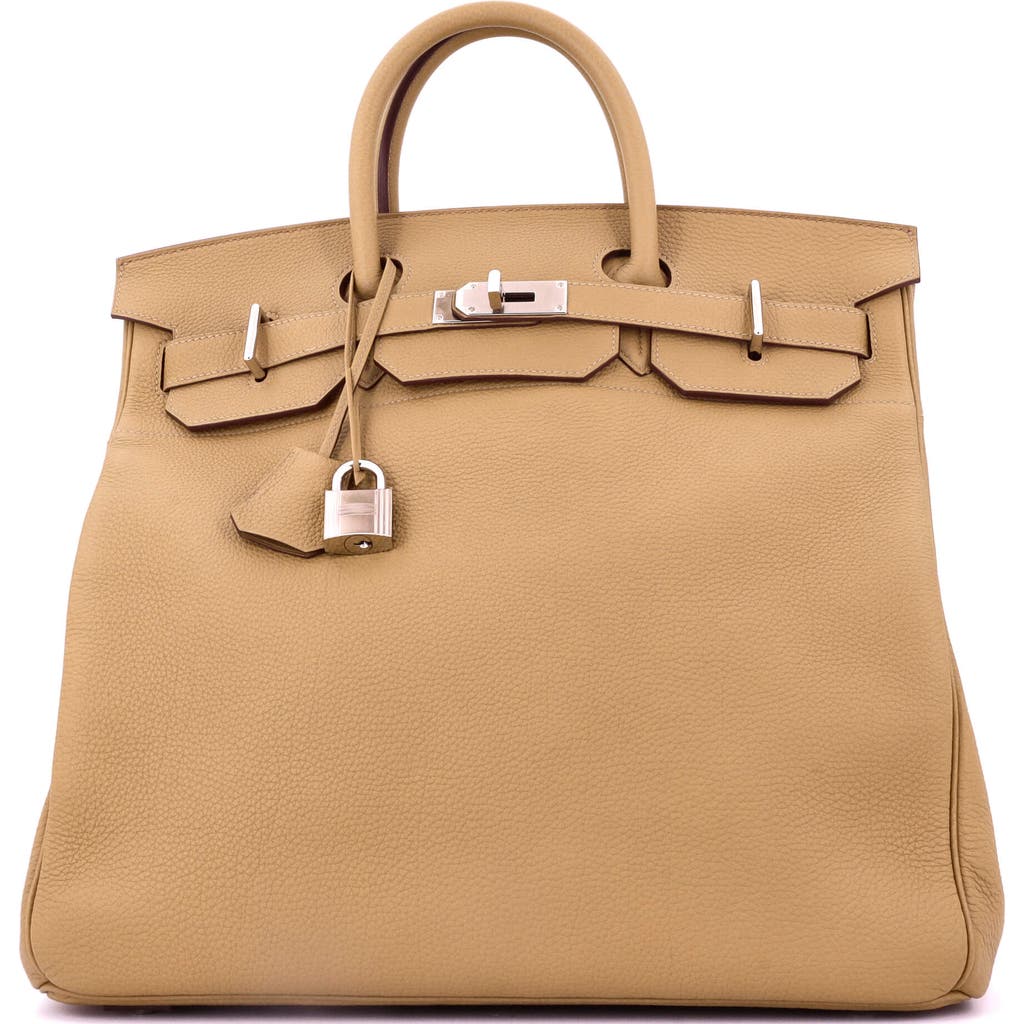 Pre-owned Hermes  Hermes Hac Birkin Bag Brown Togo With Palladium Hardware 40