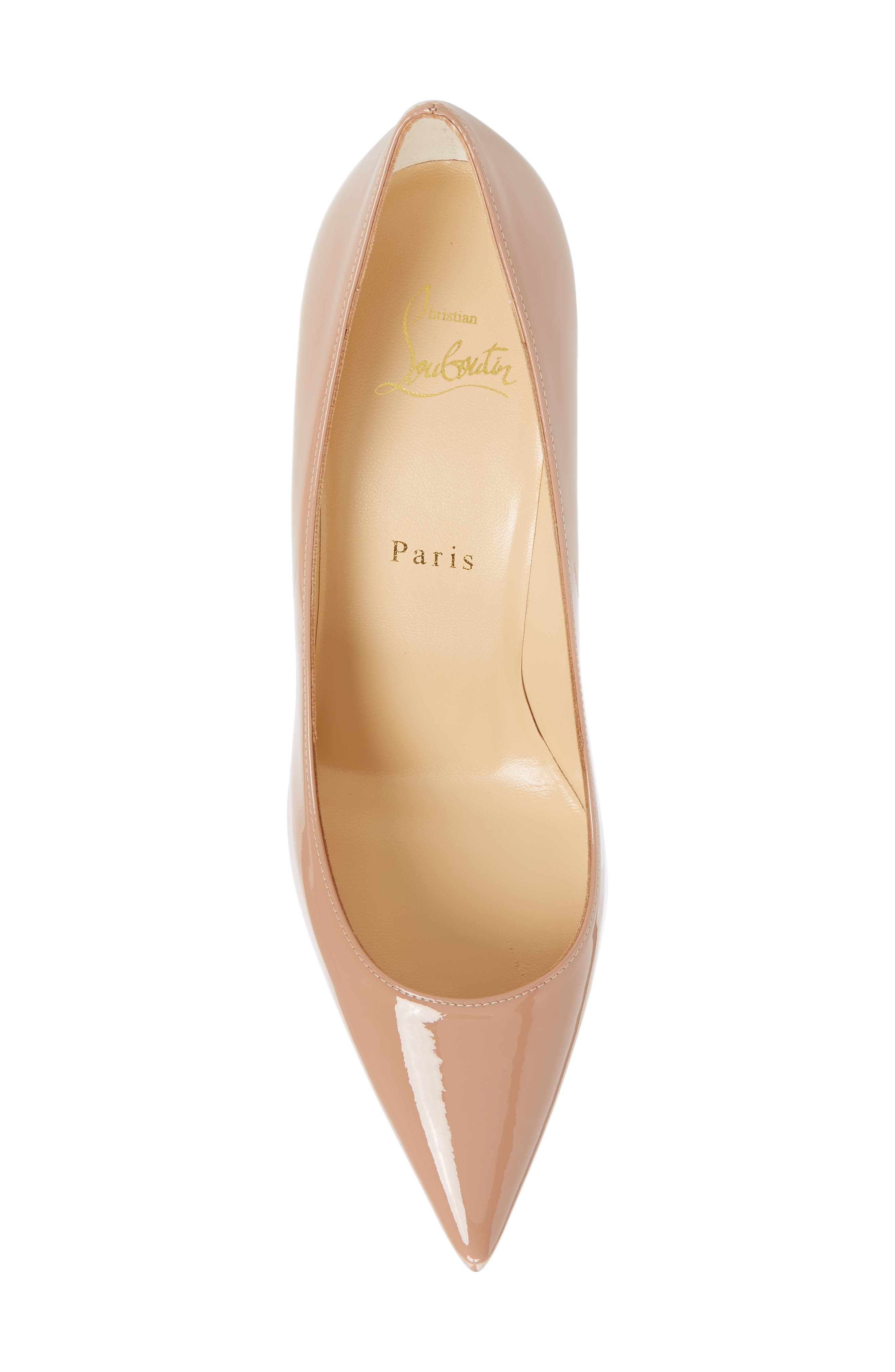 Kate Pointed Toe Patent Leather Pump, Alternate, color, PK1A NUDE