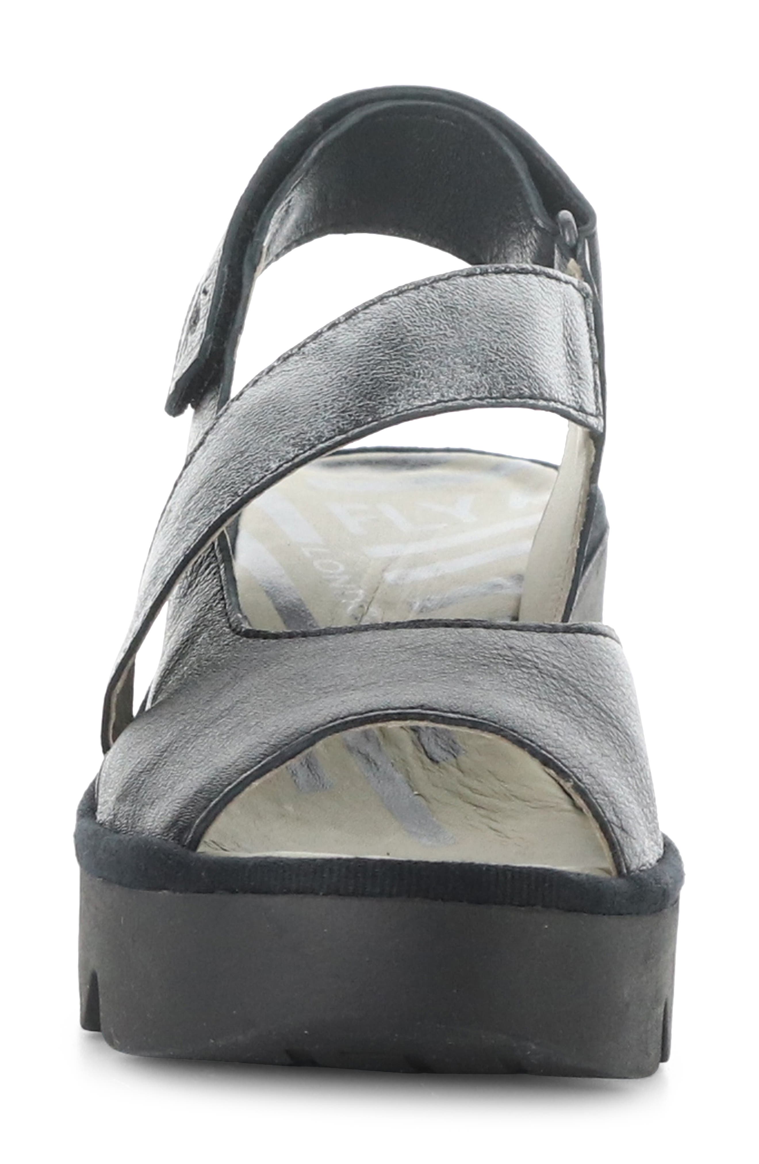 Fly London Basy Slingback Platform Wedge Sandal, Alternate, color, Black/ Graphite