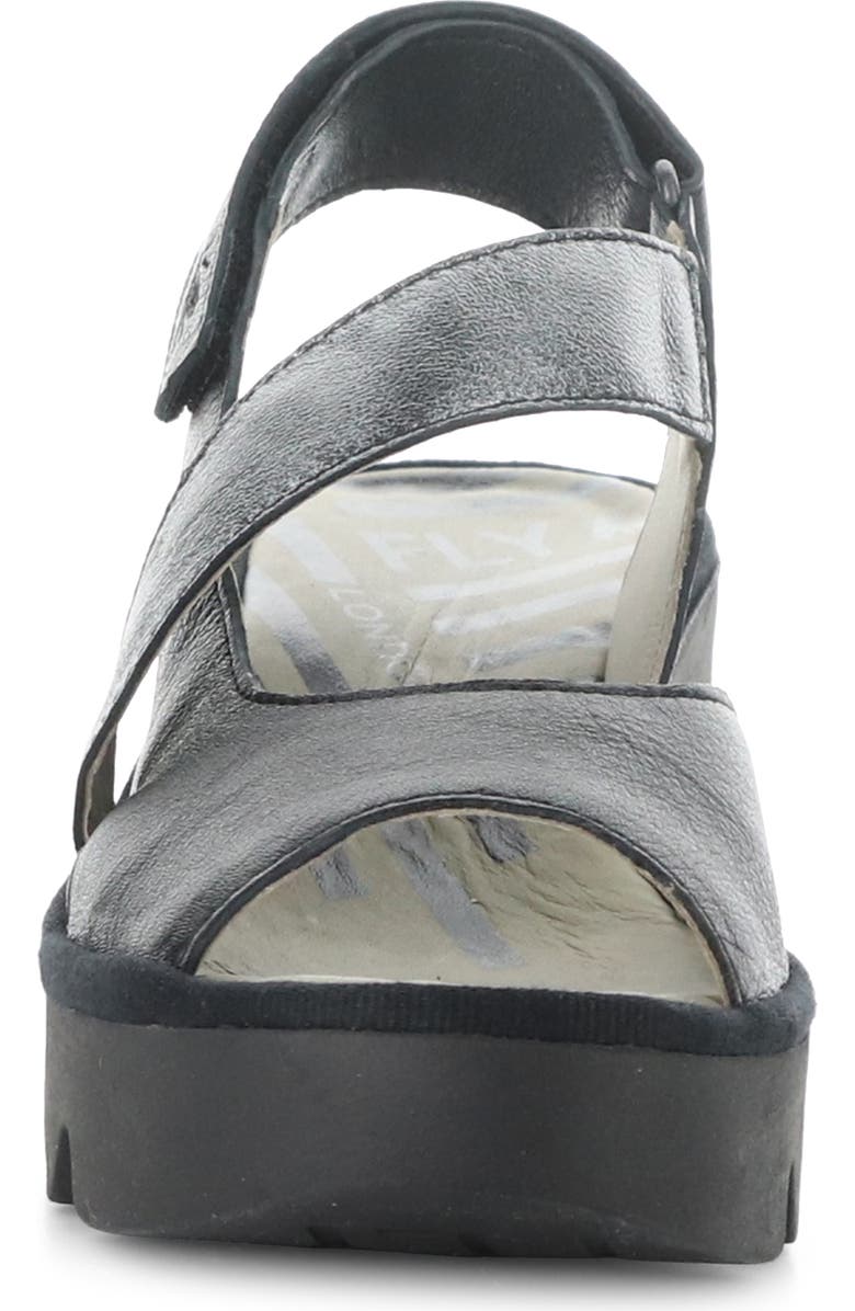Fly London Basy Slingback Platform Wedge Sandal, Alternate, color, Black/ Graphite