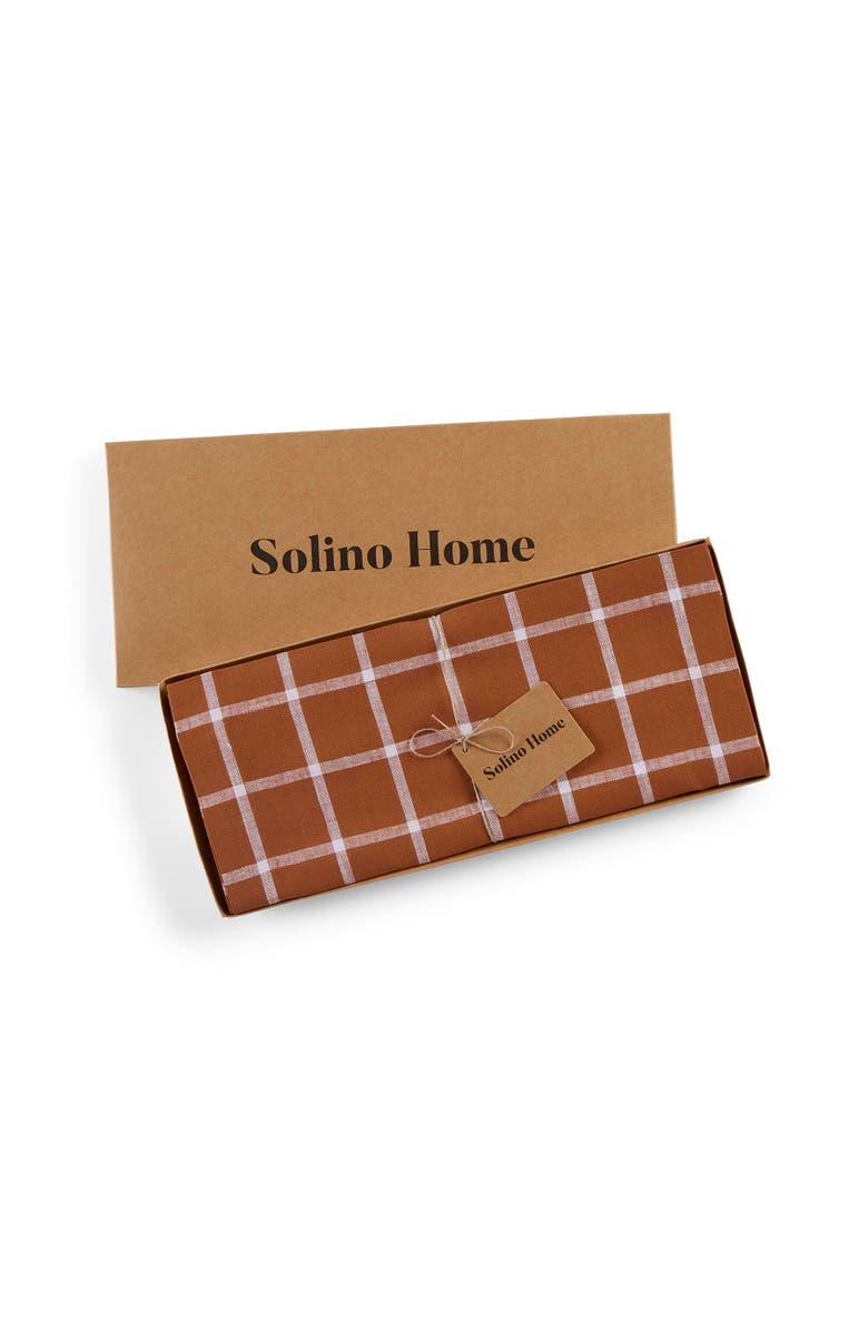 Solino Home Linen Table Runner for Dining Table, Holiday and Everyday Table Decor - Windowpane, Alternate, color,
