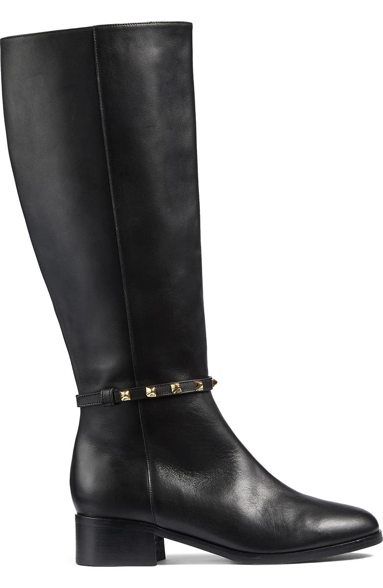 LK Bennett Stevie Stud Detail Knee High Boot, Alternate, color, Black