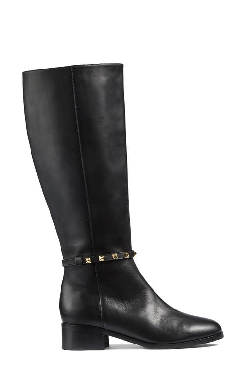 Lk Bennett Stevie Stud Detail Knee High Boot In Black