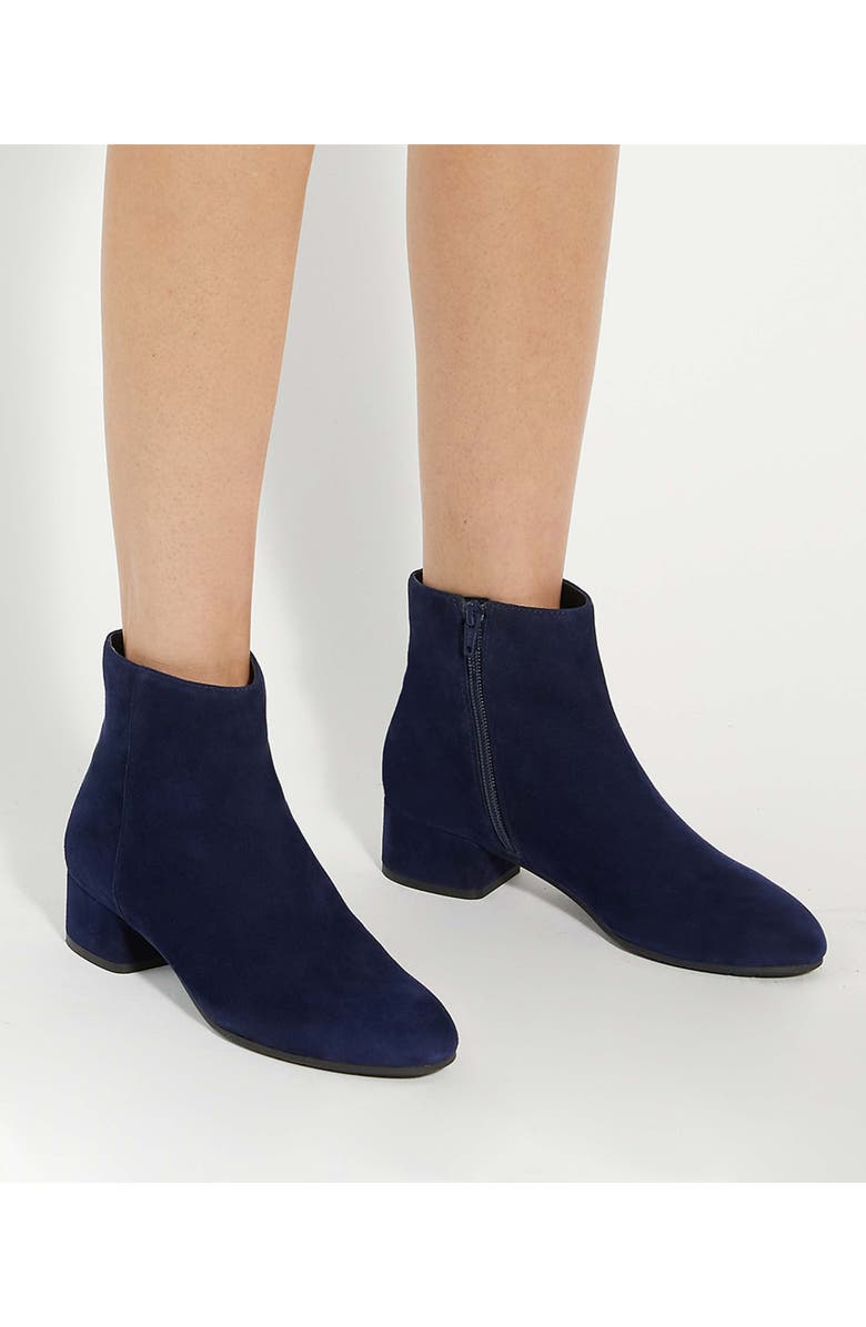 Dune London Pippie Ankle Bootie, Alternate, color, Dark-Blue-Suede