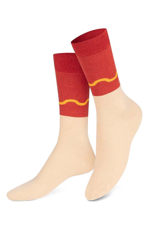 Doiy Hot Dog 3d Crew Socks In Multi