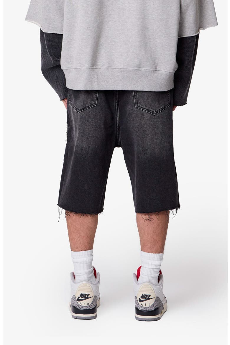 Pleated Ultra Baggy Denim Shorts, Alternate, color, RINSED INDIGO