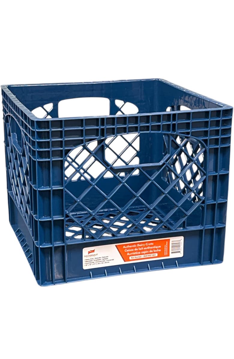 Juggernaut Storage Milk Crate 16 Quart Blue Multi Purpose Storage, Main, color, Blue
