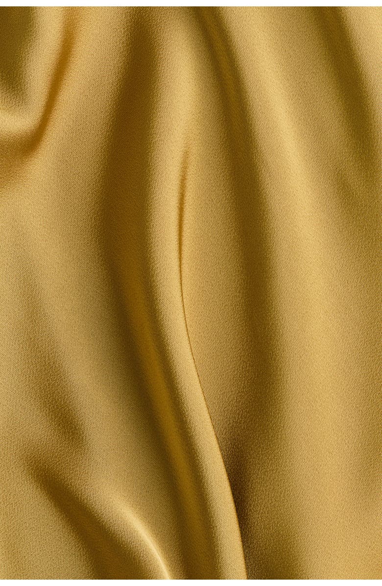 H&M Draped-panel Satin Strappy Top, Alternate, color, Mustard Yellow