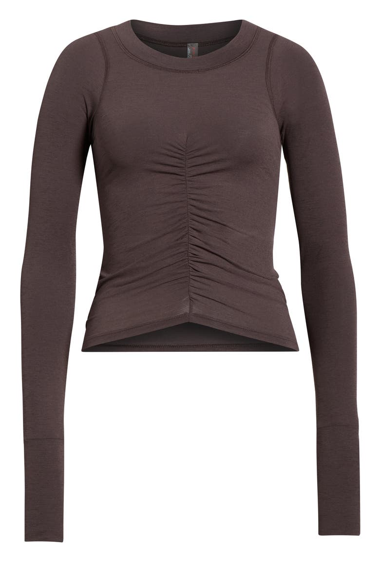 FP Movement Tempo Ruched Long Sleeve T-Shirt, Alternate, color, CHOCOLATE