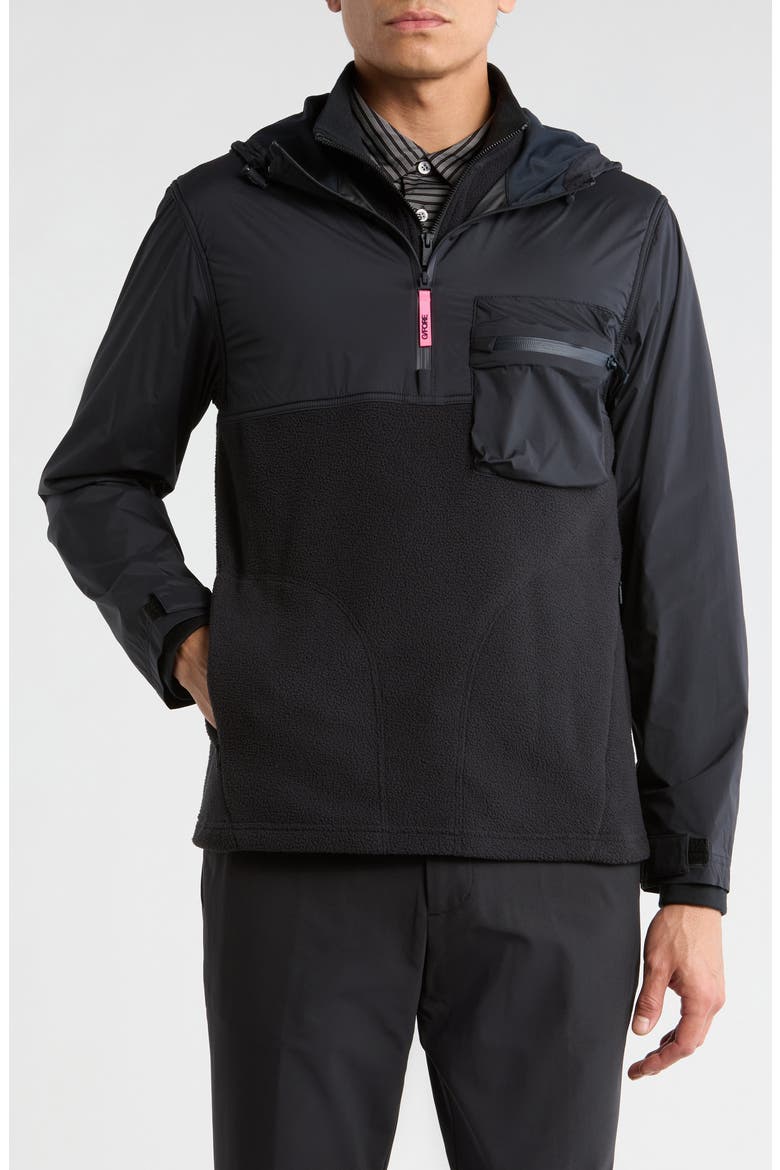 Stretch Tech Fleece Hooded Golf Jacket, Main, color, ONYX