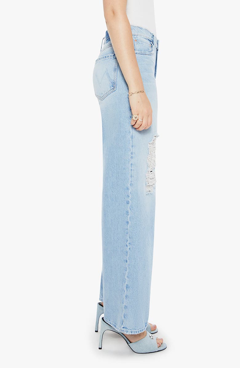 MOTHER The Spinner Sneak High Waist Ripped Wide Leg Jeans, Alternate, color, Pedal Faster