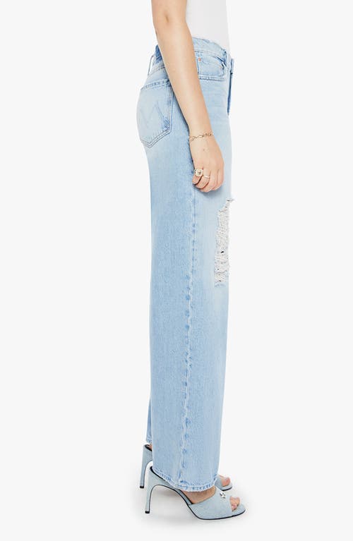 Mother The Spinner Sneak High Waist Ripped Wide Leg Jeans In Blue