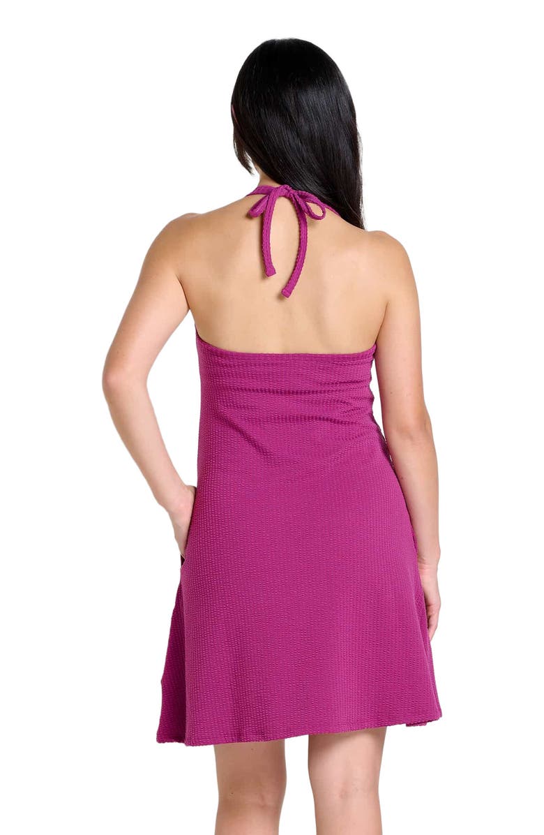 Toad & Co Plumeria Halter Sleeveless Dress, Alternate, color, Boysenberry Texture