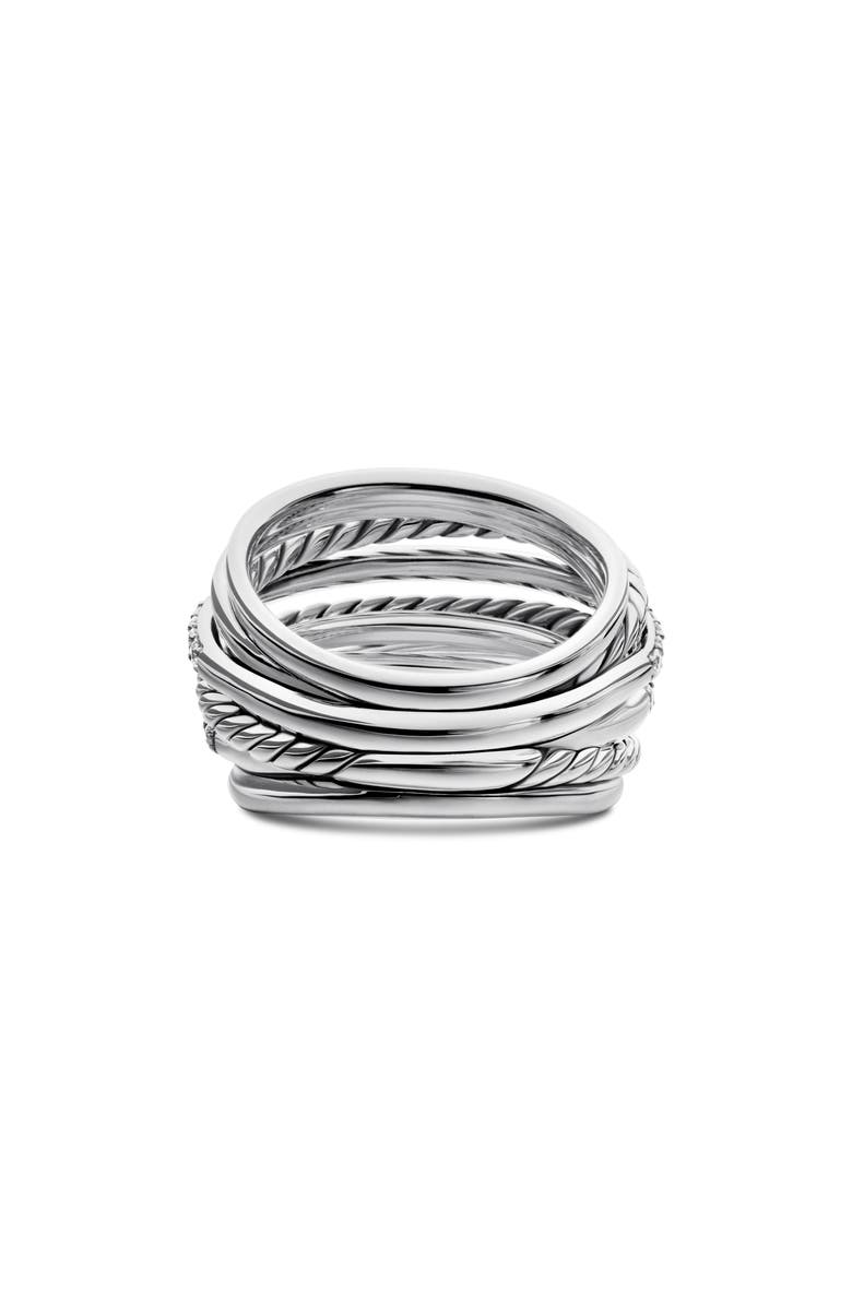 David Yurman Crossover Dome Ring with Diamonds, Alternate, color,