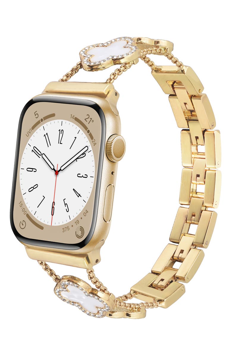 RItech Mother-of-Pearl Clover Apple Watch<sup>®</sup> Watchband, Alternate, color, Gold