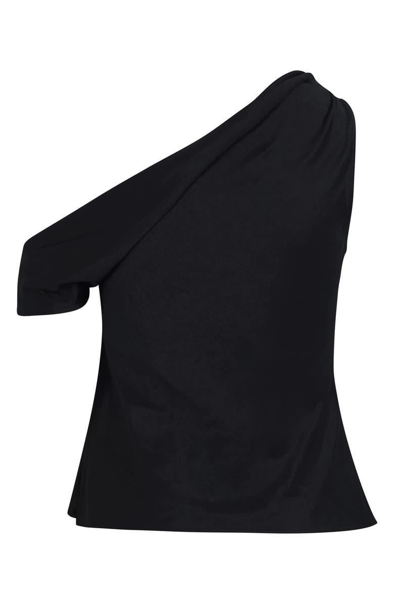 Favorite Daughter The Side Note One-Shoulder Satin Top, Alternate, color, Black