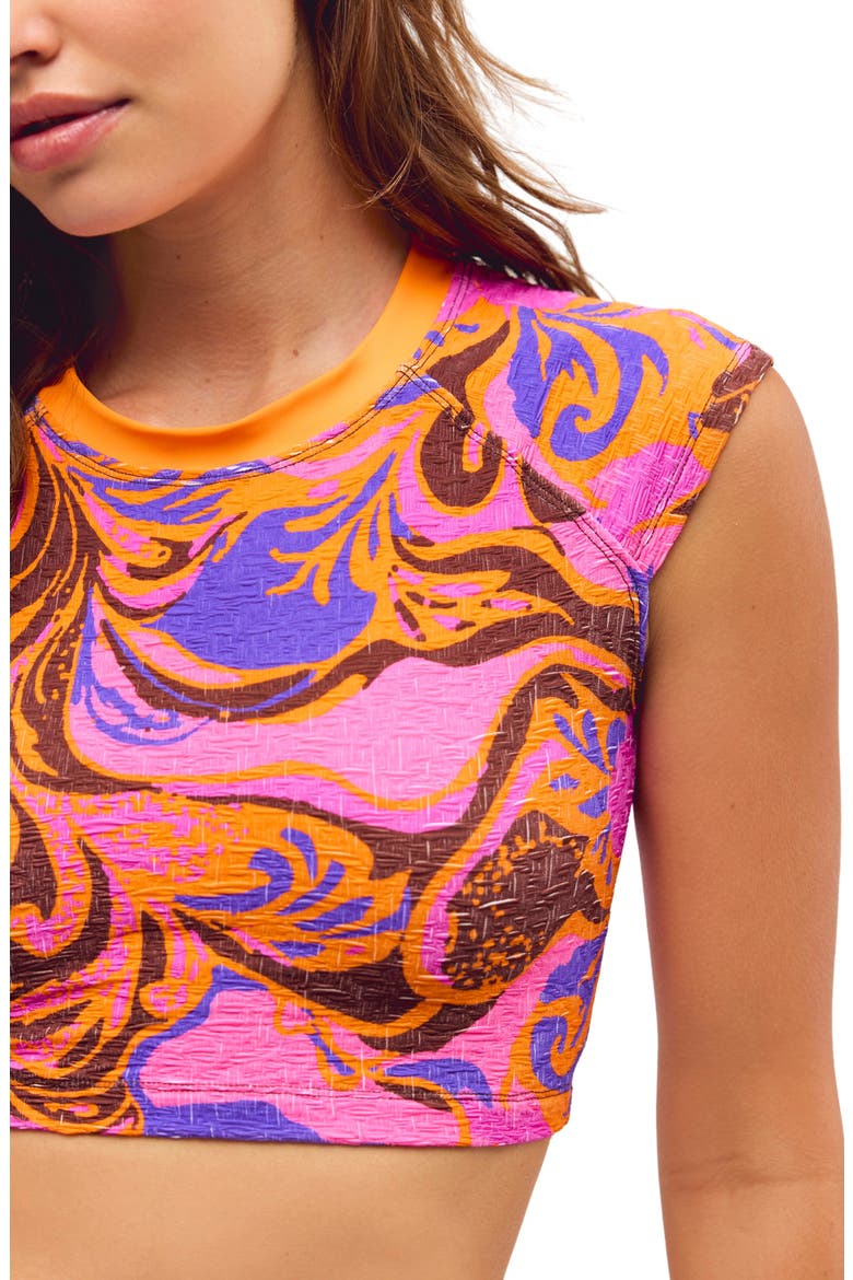 Sonny Jacquard Crop Cover-Up T-Shirt, Alternate, color, PETAL TRIP
